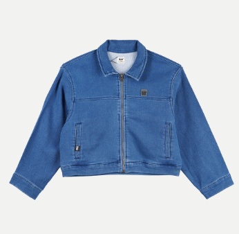 Stylistic Mr. Lee Ladies Basic Soft Denim Jacket for Women with Collar Boxy Fit 113324 Light Denim