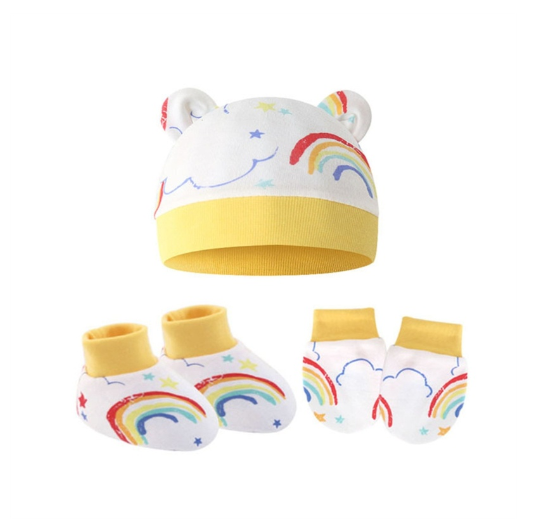 Some Baby Beanies Gloves Sock Set Newborn Baby Mittens No Scratch No Scratch Mittens S4