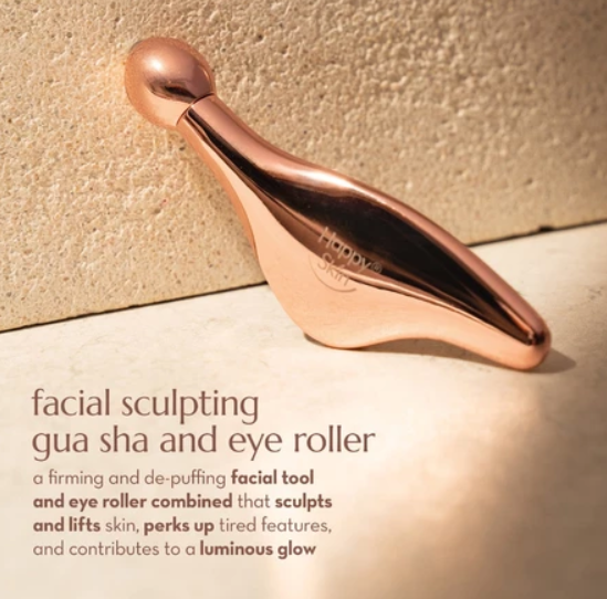 Happy Skin Facial Sculpting Gua Sha & Eye Roller (De-puff + Lift + Contour)