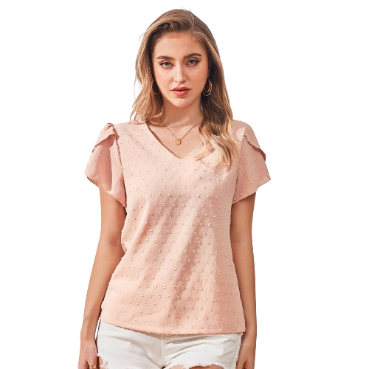 Lovito Women Casual Plain Ruffle Blouse LBL07017