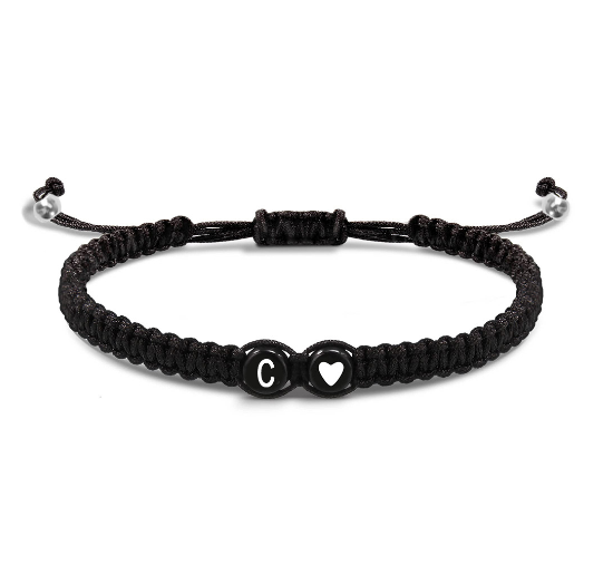 Tala for you Letter Initial Couple Bracelets Handmade Adjustable Bracelets Cord Bracelet C