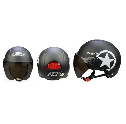 COD Motorcycle High Quality Half Face Helmet W/Visor and Safety Rear Reflector