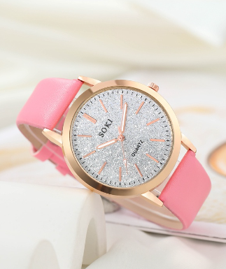 Original Sports Waterproof Pink Leather Strap Watch for Women
