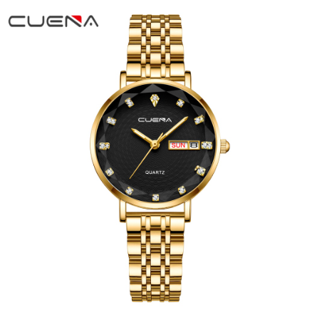 CUENA Women's Watch Top Brand Fashion Business Elegant Luxury Analog Quartz Stainless Steel Waterproof 6002 F03