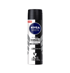 Nivea Men 5 in 1 Anti-perspirant Invisible For Black & White Original Deodorant Spray For Men 150ml