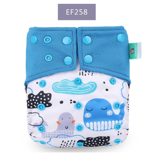 Elinfant Coffee Fiber Inner Baby Cloth Diapers Double Gusset Washable Baby Nappy Without Insert E15
