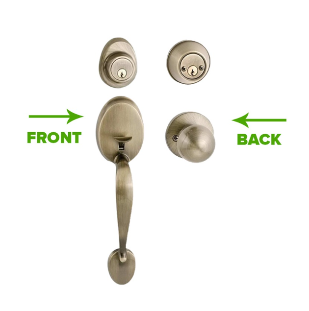 Greenfield Double Cylinder Handleset Satin Stainless Steel Finish (Us32D)