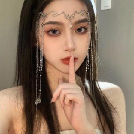 Facial Jewelry Long Tassel Hair Wear Waterdrop Hair Clips Crystal Retro Hairband