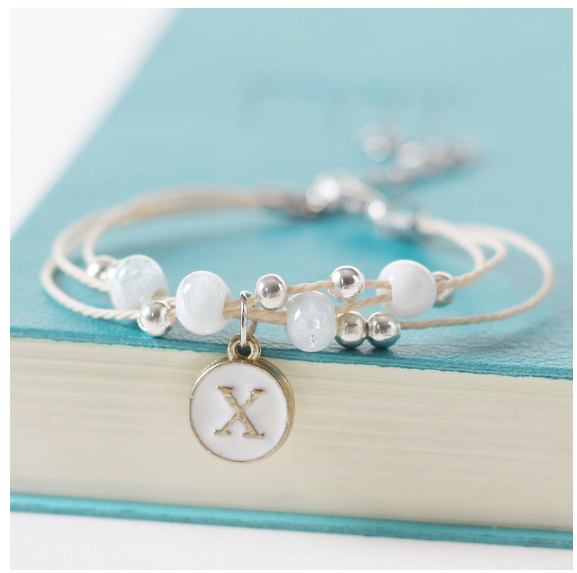 Ceramic beads 26 initials elastic beaded bracelet fashion men and women leisure bracelet lovers bracelet X