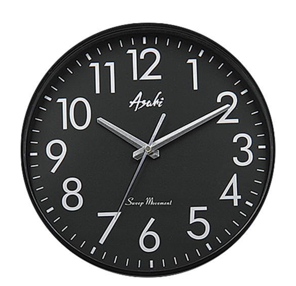 Asahi HC 2312 B Silent Sweep Round Wall Clock 12 Inches