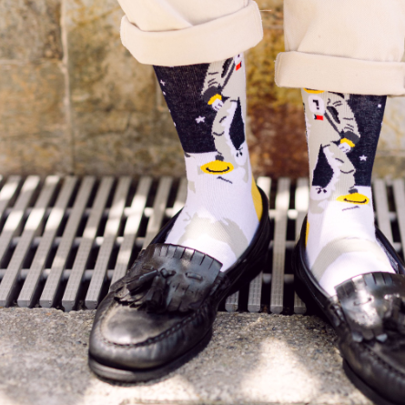 IDENTITY Neil Armstrong Printed Crew Length Socks