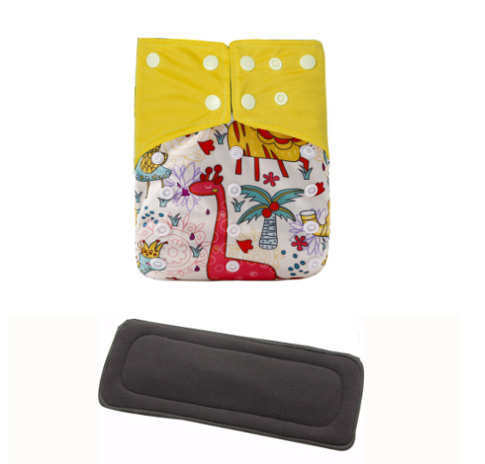 Cloth Diaper 1 Set With Bamboo Charcoal Inserts In Stocks