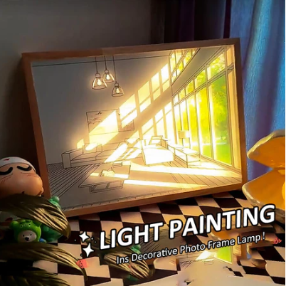 Aesthetic Led Lights For Room Painting Light Decoration Bedside Lamp Photo Frame Sleep Lights
