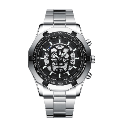 Original Luxury Fashion Casual Luxury Stainless Steel Luminous Calendar Waterproof Skull Hollow Watch Men's Watch M4