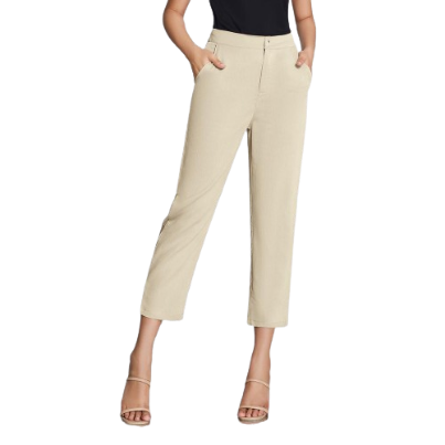 Lovito Women Pocket Button Pants LBE02052 (Pale Green)