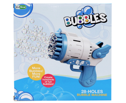 KidShop Pink and White 28 Holes Bubble Machine