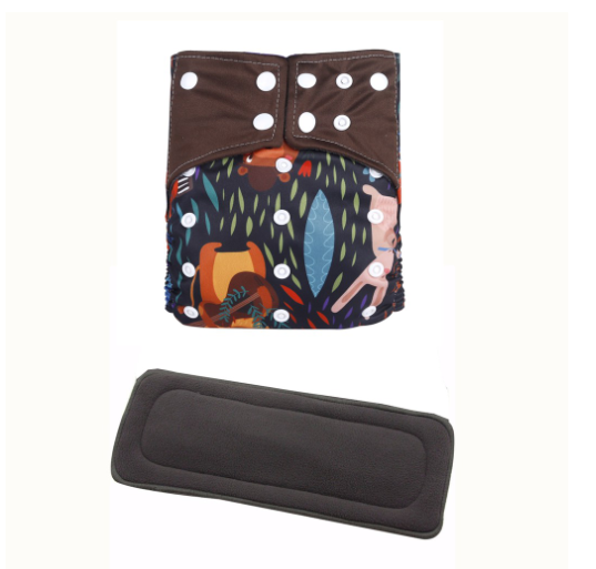 Cloth Diaper 1 Set With Bamboo Charcoal Inserts In Stocks D7