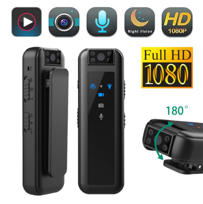Mini Police Body Camera 180 Mins 1080p Hd Video Recording Ir Night Action Cam Camcorder