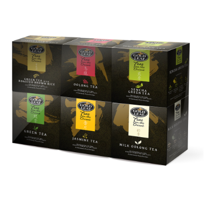 Gold Leaf Oriental Teas Collection (Green, Jasmine, Oolong, Milk Oolong, Brown Rice)  60 Teabags