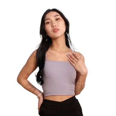 Inspi Chic Trendy Curve Tube Cami Top For Women Korean Sleeveless Shirt Summer Beach Outfit (Silver Blue)