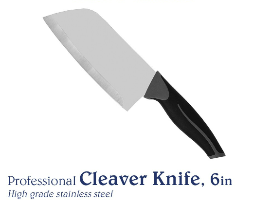 Chef's Classics Professional Stainless Steel Cleaver Knife, 6in