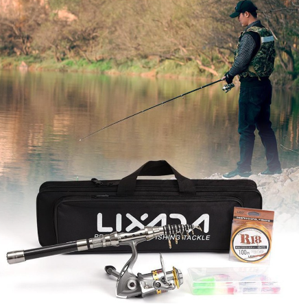 Telescopic Spinning Fishing Rod And Reel Combo set_ACESCENE