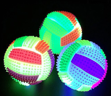 LED Flashing Color Changing Bouncing Massage Hedgehog Ball Volleyball Kid Toy