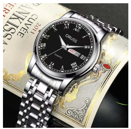 ORUSS Men Watch Waterproof Stainless Steel Automatic Calendar Luxury Gold Watch for Men Original Brand Fashion Wristwatch Relo for Men M07