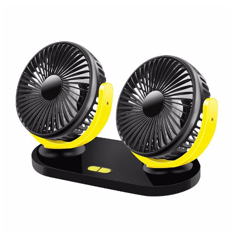 USB Car Fan 5V General Small Electric Fan Truck Double Head Shaking Head USB Fan 360° Rotatable