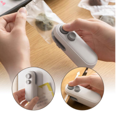 Mini Bag Sealer for Plastic Bags Snack Bags, 2 in 1 USB-C rechargeable Bag Sealer, Bag Sealer Heat Seal with Cutter and Magnet