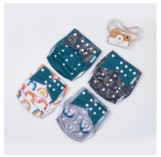 Happyflute Baby Reborn 4pcs set Washable Eco-friendly Baby Cloth Diaper Ecological Adjustable Nappy Reusable Diaper Fit 0-2year Set19