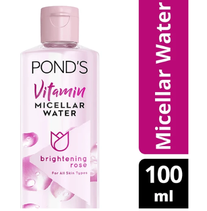 Pond's Vitamin Micellar Water Brightening Rose with 5 Vitamins, French Roses for a Bright Glow 100ml