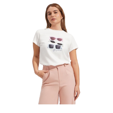 ForMe She's Got The Look Graphic Tee T-Shirt for Women (Off White)