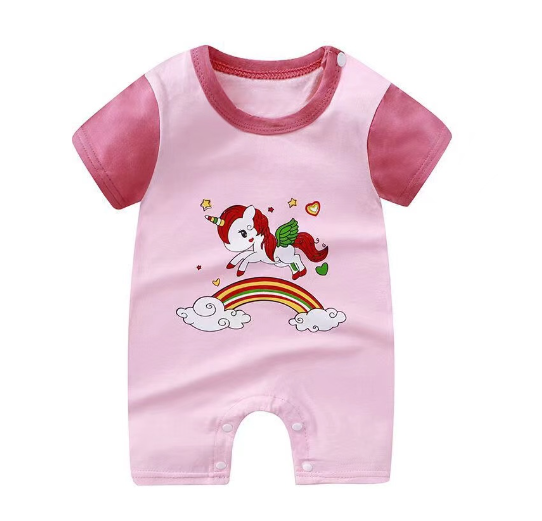 Baby Short-Sleeved Jumpsuits Joys and Girls Clothes 0-12 Months S8