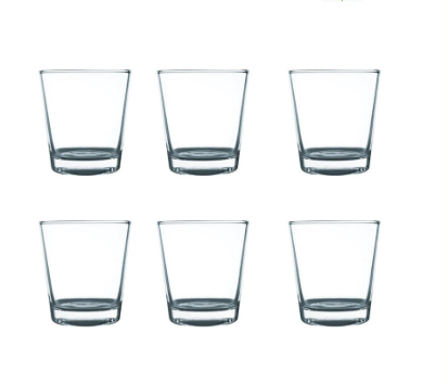 UNION GLASS Clear Glass Rock Glass Water, Juice, Soda, Liquor Glass 280ml | 10oz [Set of 6]