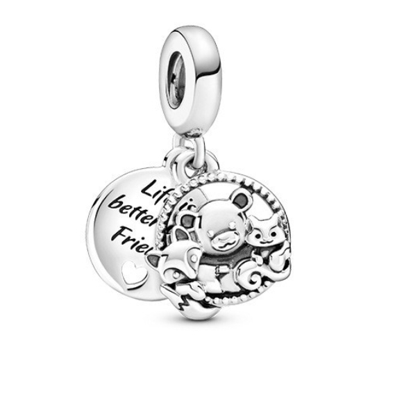 2023 New 925 Silver Pandora Charms Heart Love Family Bracelet Pendant Charm Jewelry S20
