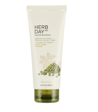 The Face Shop Herb day 365 Master Blending Facial Foaming Cleanser Mungbean & Mugwort