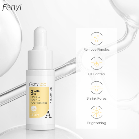 Fenyi Lab Peeling Serum 3% AHA Niacinamide Essence Shrink Pores Fade Acne Marks 17ML