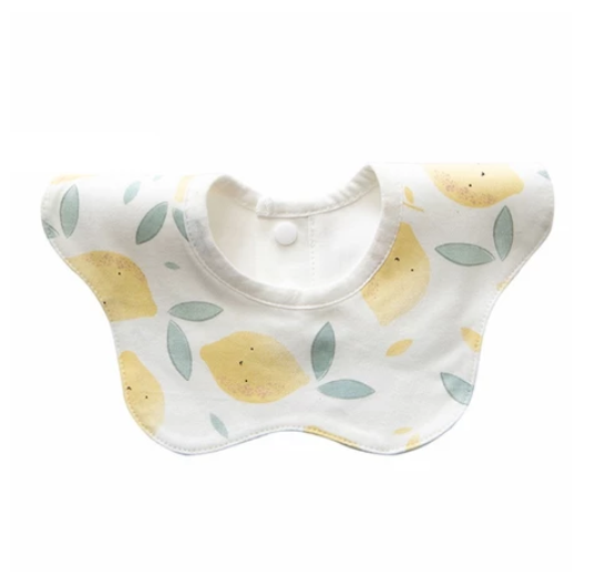 Some Baby Bib Round Petal Printed Cotton Saliva Towel 360 Degree Rotation Burp Cloth ST15
