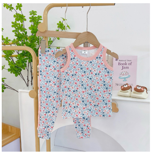 Mums Corner Baby Kids Girl Terno Sando and Pajama Girl Tank Top Pants Sleepwear Pantulog Pambahay C2