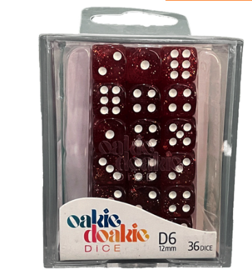 Oakie Doakie Dice D6 Speckled Pink 36 pcs 12 mm Dice Set