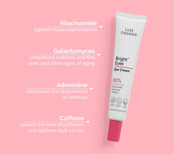 Luxe Organix Bright Eyes Eye Cream 80% Galactomyces 15g