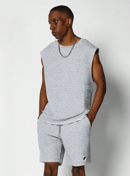 SUMWON Textured Tank And Short 2 Piece Set