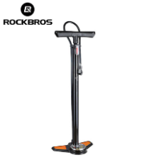 ROCKBROS Bicycle Pressure Gauge Floor Pump For Presta And Schrader Valve Black 160PSI