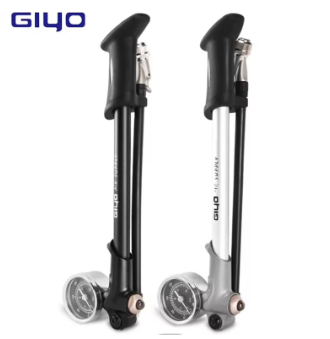 Giyo Portable 300psi Bike Pump Aluminium Flexible Tube Air Shock Bike Inflator Bike Accessory