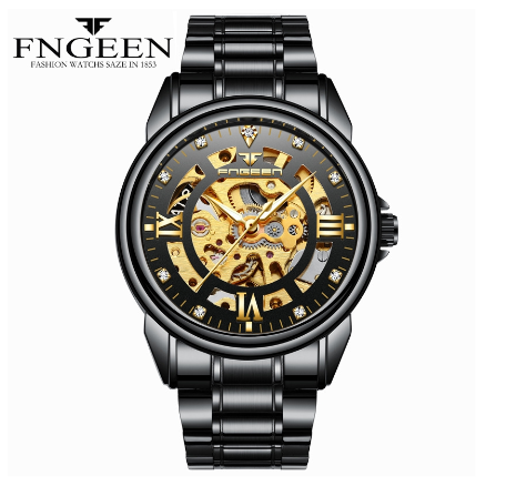 FNGEEN 0014 Men's Automatic Mechanical Watch ALL BLACK