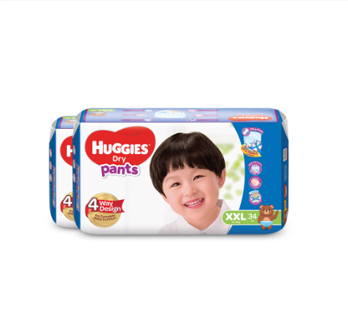 Huggies Dry Pants XXL - 34 pcs x 2 packs (68 pcs)