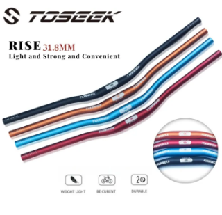 Toseek 31.8x720mm MTB Bike Flat Handlebar Aluminum Alloy Handle Bar Horizontal Bar Straight Rise Bar