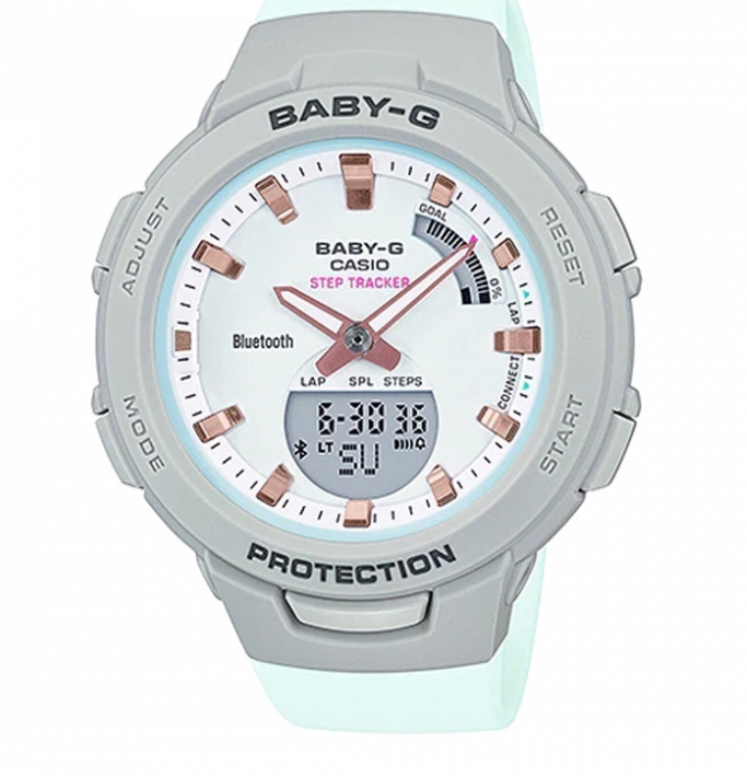 Casio Baby-g BSA-B100MC-8A Bluetooth Digital Analog Rubber Strap Watch For Women
