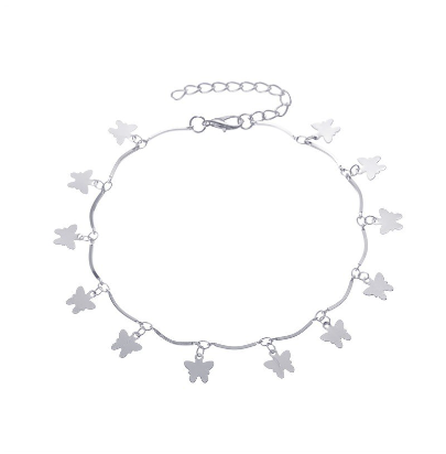 Ankle Bracelet Foot Chain Metal Butterfly Heart Seashell Palm Tassel Anklet